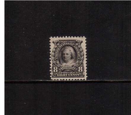 view larger image for Early Issues To 1906 Early Issues To 1906: SG Number 312 / Scott Number 8c Martha Washington (1902) - A superb, bright and very fresh well centered unmounted mint single.