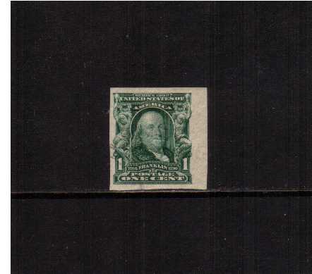 view larger image for Early Issues To 1906 Early Issues To 1906: SG Number 320 / Scott Number 1c Ben Franklin (1906) - A superb fine used IMPERFORATE maginal single