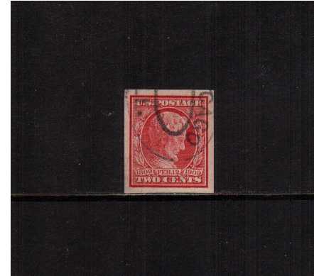 view larger image for Commemoratives 1909 Commemoratives - Early Period Commemoratives: SG Number 375 / Scott Number 2c Lincoln - Imperforate (1909) - Superb fine used single