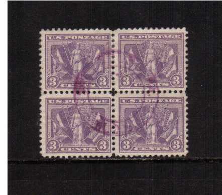 view larger image for Commemoratives 1919 Victory - Early Period Commemoratives: SG Number 546 / Scott Number 3c Victory Issue (1919) - A stunning fine used block of four cancelled with a double ring Circular Date Stamp. Superb!