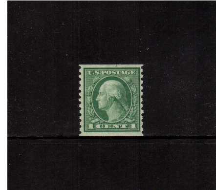 view larger image for The Washington - Franklin Issues 1916-1919 No Wmk - Rotary Press Coils: SG Number 497 / Scott Number 1c (1916) - George Washington<br/>
Coil -  Imperforate x Perforation 10<br/>A superb unmounted mint single