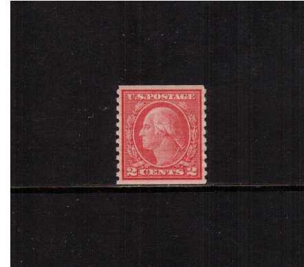 view larger image for The Washington - Franklin Issues 1916-1919 No Wmk - Rotary Press Coils: SG Number 499 / Scott Number 2c - Type III (1916) - George Washington<br/>
Coil - Imperforate x Perforation 10<br/>
Superb unmounted mint single