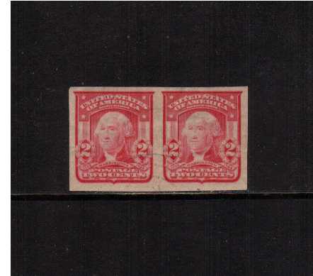 view larger image for Early Issues To 1906 Early Issues To 1906: SG Number 327 / Scott Number 2c Carmine - Imperforate (1903) - A superb fine used pair very lightly cancelled however the pair has a feint internal crease