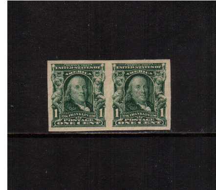 view larger image for Early Issues To 1906 Early Issues To 1906: SG Number 320 / Scott Number 1c Ben Franklin (1906) - A superb lightly mounted IMPERFORATE mint pair