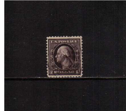 view larger image for The Washington - Franklin Issues 1908-1909 Double Line Wmk Perf 12: SG Number 349 / Scott Number $1 (1908) - A fine used single