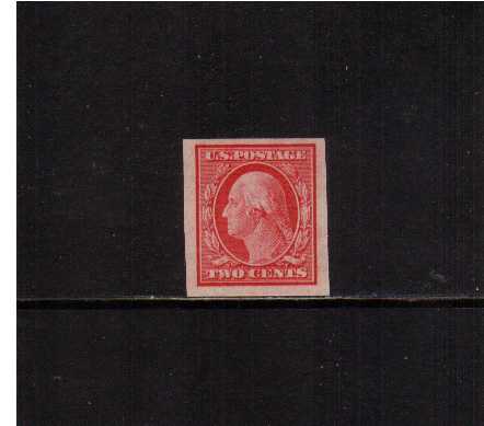 view larger image for The Washington - Franklin Issues 1908-1909 Double Line wmk - Imperforate: SG Number 351 / Scott Number 2c Carmine (1908) - George Washington<br/>
A superb unmounted mint single