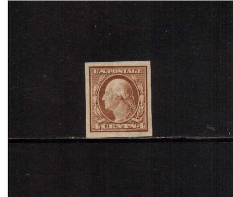 view larger image for The Washington - Franklin Issues 1908-1909 Double Line wmk - Imperforate: SG Number 353 / Scott Number 4c Orange Brown (1908) - George Washington<br/>
A superb unmounted mint single