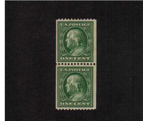 view larger image for The Washington - Franklin Issues 1908-1909 Double Line wmk - Coils: SG Number 355pr / Scott Number 1c x2 (1908) - George Washington<br/>
Coil - Perforation 12 x Imperforate<br/>
A superb unmounted mint pair