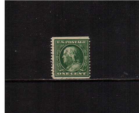 view larger image for The Washington - Franklin Issues 1908-1909 Double Line wmk - Coils: SG Number 359 / Scott Number 1c (1908) - George Washington<br/>
Coil -  Imperforate x Perforation 12 <br/>
A fine used single with usual centering for these coil issues