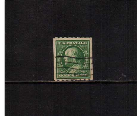 view larger image for The Washington - Franklin Issues 1910-1911 Single Line Wmk - Coils: SG Number 397 / Scott Number 1c (1910) - Ben Franklin <br/>
Coil - Perforation 8� x Imperforate<br/>
A fine used single