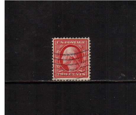view larger image for The Washington - Franklin Issues 1912-1914 Single Line Wmk - Perf 12: SG Number 407 / Scott Number 2c Carmine (1912) - George Washington<br/>
Superb fine used single
