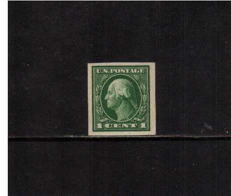 view larger image for The Washington - Franklin Issues 1912 Single Line - Imperforate: SG Number 417 / Scott Number 1c (1912) - George Washington<br/>
A superb very lightly mounted mint single