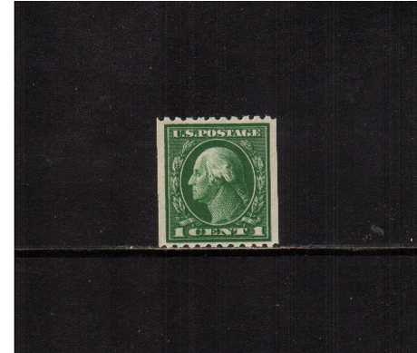 view larger image for The Washington - Franklin Issues 1914 Single Line Wmk - Flat Press Coils: SG Number 448 / Scott Number 1c (1914) - George Washington<br/>
Coil - Perforation 10 x Imperforate<br/>
A superb unmounted mint single