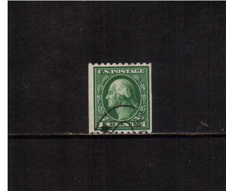view larger image for The Washington - Franklin Issues 1914 Single Line Wmk - Flat Press Coils: SG Number 448 / Scott Number 1c (1914) - George Washington<br/>
Coil - Perforation 10 x Imperforate<br/>
A superb fine used single