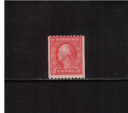 view larger image for The Washington - Franklin Issues 1914 Single Line Wmk - Flat Press Coils: SG Number 449 / Scott Number 2c (1914) - George Washington<br/>
Coil - Perforation 10 x Imperforate<br/>
A superb unmounted mint single