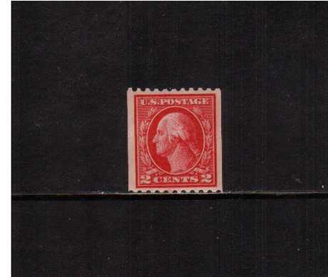 view larger image for The Washington - Franklin Issues 1914 Single Line Wmk - Flat Press Coils: SG Number 449 / Scott Number 2c (1914) - George Washington<br/>
Coil - Perforation 10 x Imperforate<br/>
A superb unmounted mint single