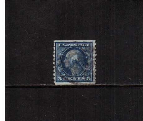 view larger image for The Washington - Franklin Issues 1915 Single Line Wmk - Rotary Press Coils: SG Number 464 / Scott Number 5c Blue (1915) - George Washington<br/>
Coil - Imperforate x Perforation 10<br/>
A good used single.