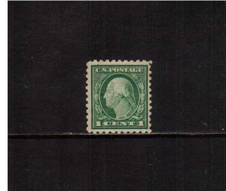 view larger image for The Washington - Franklin Issues 1916-1917 No Wmk - Flat Press - Perf 10: SG Number 468 / Scott Number 1c Green (1916) - George Washington<br/>
A ligltly mounted mint single