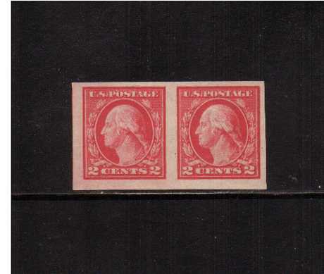 view larger image for The Washington - Franklin Issues 1917 No Wmk - Flat Press - Imperforate: SG Number 488 / Scott Number 2c (1917) - George Washington<br/>
A superb unmounted mint pair