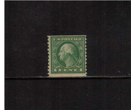 view larger image for The Washington - Franklin Issues 1916-1919 No Wmk - Rotary Press Coils: SG Number 497 / Scott Number 1c (1916) - George Washington<br/>
Coil - Imperforate x Perforation 10<br/>
A fine very lightly mounted mint stamp with just a trace of a hinge