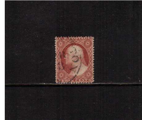 view larger image for Early Issues To 1906 Early Issues To 1906: SG Number  / Scott Number 3c - Type I (1857) - George Washington<br/>
A superb fine used single cancelled with part of a circular date stamp.