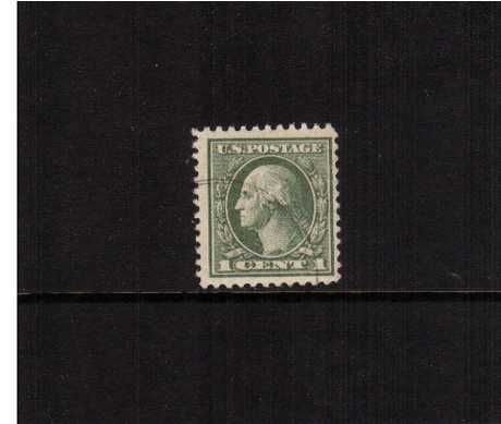 view larger image for The Washington - Franklin Issues 1918-1920 Offset Printings - Perf 11: SG Number 530 / Scott Number 1c Grey Green (1918) - George Washington<br/>
A superb fine used single