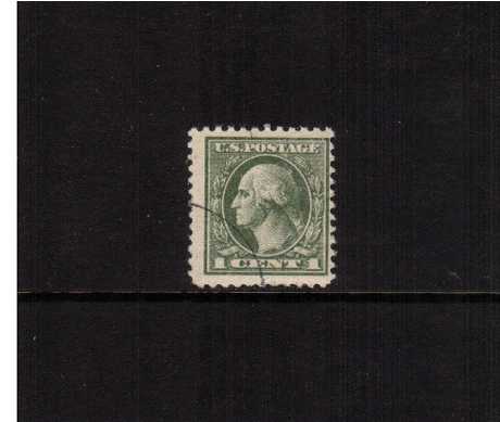 view larger image for The Washington - Franklin Issues 1918-1920 Offset Printings - Perf 11: SG Number 530 / Scott Number 1c Grey Green (1918) - George Washington<br/>
A superb very fine used single
