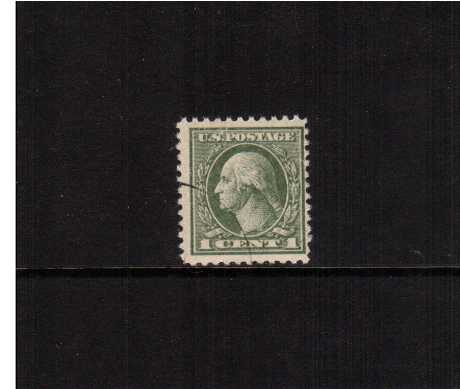view larger image for The Washington - Franklin Issues 1918-1920 Offset Printings - Perf 11: SG Number 530 / Scott Number 1c Grey Green (1918) - George Washington<br/>
A fine used single