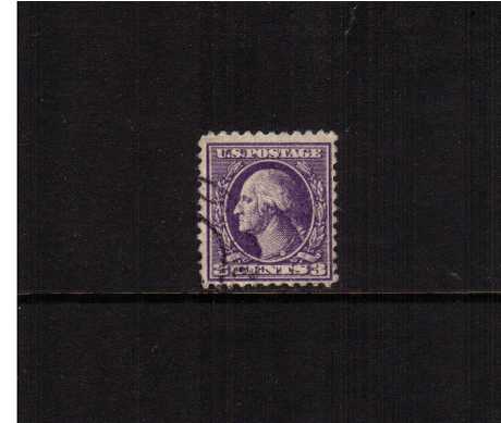 view larger image for The Washington - Franklin Issues 1918-1920 Offset Printings - Perf 11: SG Number 533 / Scott Number 3c Purple - Type IV (1918) - George Washington<br/>
A superb fine used single