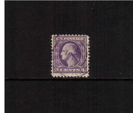 view larger image for The Washington - Franklin Issues 1918-1920 Offset Printings - Perf 11: SG Number 533 / Scott Number 3c Purple - Type IV (1918) - George Washington<br/>
A good fine used stamp