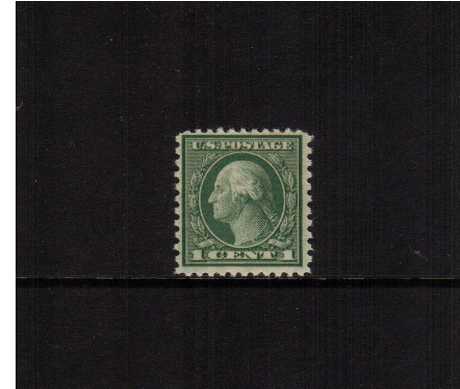 view larger image for The Washington - Franklin Issues 1919-1921 Rotary Press - Various Perforations: SG Number 547 / Scott Number 1c Green - Perforation 11 x 10 (1919) - George Washington<br/>
A good mounted mint single