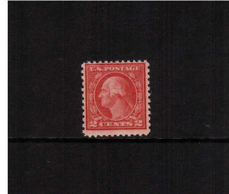view larger image for The Washington - Franklin Issues 1919-1921 Rotary Press - Various Perforations: SG Number 549 / Scott Number 2c Carmine Rose - Perforation 11 x 10 - Type III (1919) - George Washington<br/>
A good mounted mint single