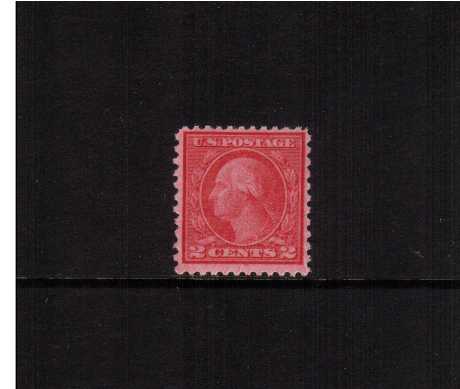 view larger image for The Washington - Franklin Issues 1919-1921 Rotary Press - Various Perforations: SG Number 549 / Scott Number 2c Carmine Rose - Perforation 11 x 10 - Type III (1919) - George Washington<br/>
A superb unmounted mint single