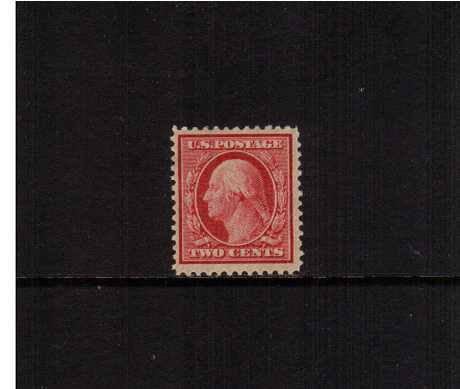 view larger image for The Washington - Franklin Issues 1908-1909 Double Line Wmk Perf 12: SG Number 339 / Scott Number 2c Carmine (1908) - George Washington<br/>
A superb unmounted mint stamp