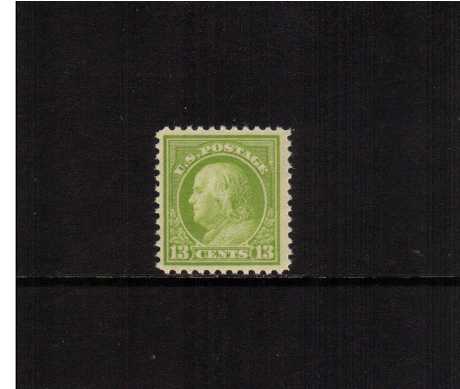 view larger image for The Washington - Franklin Issues 1917-1919 No Wmk - Flat Press - Perf 11: SG Number 520 / Scott Number 13c Apple Green (1917) - George Washington<br/>
A superb unmounted mint stamp