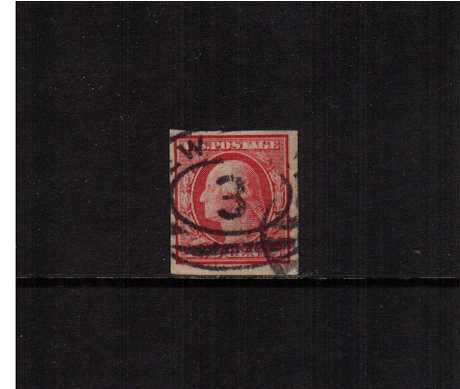 view larger image for The Washington - Franklin Issues 1910-1911 Single Line Wmk - Imperforate: SG Number 391 / Scott Number 2c Carmine (1911) - George Washington<br/>
A superb good used single with excellent margins