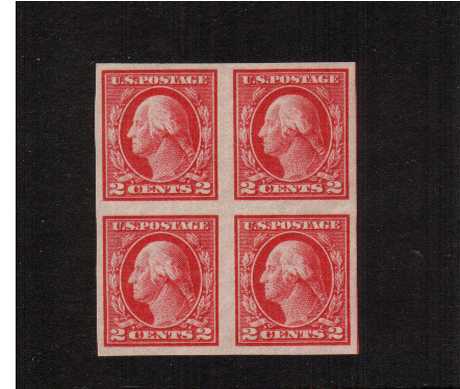 view larger image for  : SG Number 418 / Scott Number 409 (1912) - George Washington<br/>
A good mounted mint block of four