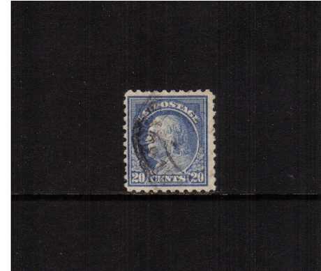 view larger image for The Washington - Franklin Issues 1916-1917 No Wmk - Flat Press - Perf 10: SG Number 482 / Scott Number 20c Ultramarine (1916) - Ben Franklin<br/>
A good used single