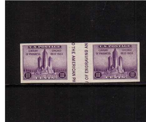 view larger image for Commemoratives 1934-35 National Parks - Early Period Commemoratives: SG Number - / Scott Number 3c (1935) - A superb unmounted mint gutter pair<br/>Imperforate
<br/><br/>
Issued without gum