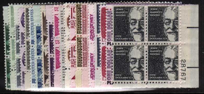 view larger image for Plate Number Blocks Plate Number Blocks: SG Number 1259-1278 / Scott Number Prominent Americans (1965) - Complete set of twenty in superb unmounted mint plate blocks of four