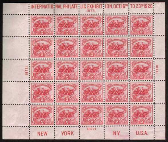 view larger image for  : SG Number MS645 / Scott Number 630 (1926) - A fine lightly mounted mint sheet