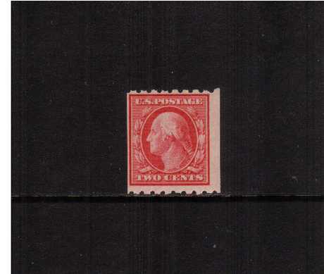 view larger image for  : SG Number 398 / Scott Number 391 (1910) - George Washington<br/>
Coil - Perforation 8� x Imperforate<br/>
A superb unmounted mint single with usual centering for a coil with the benefit of a PHILATELIC FOUNDATION certificate.