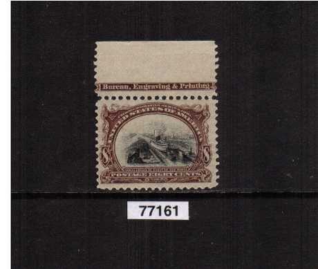 view larger image for  : SG Number 304 / Scott Number 298 (1901) - A fine unmounted mint top marginal stamp with marginal inscription reading BUREAU, ENGRAVING & PRINTING. There is a tiny gum crack lower right that is not visible from the front and a tiny gum skip. The stamp has a PSE certificate.