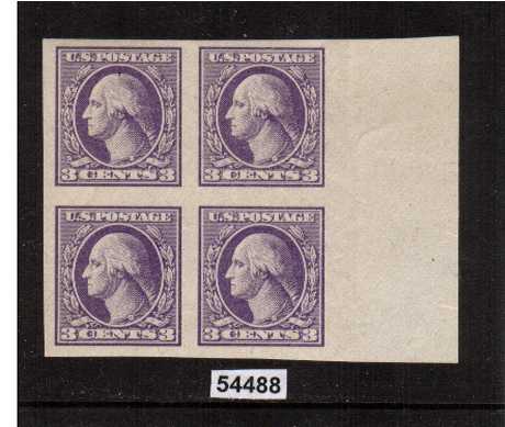 view larger image for  : SG Number 544 / Scott Number 535 (1918) - George Washington<br/>
A superb unmounted mint right side marginal block of four with the benefit of a PSE certificate.