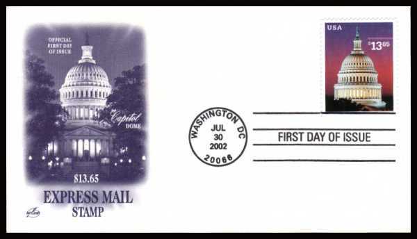 view larger image for First Day Covers First Day Covers: SG Number 4164 / Scott Number $13.65 Capitol Dome (2002) - A superb unaddressed  ARTCRAFT cover cancelled <br/>WASHINGTON D.C. JUL 30 2002