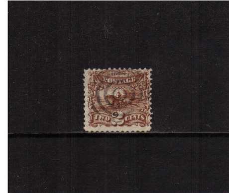 view larger image for Early Issues To 1906 Early Issues To 1906: SG Number 115 / Scott Number 2c Post Rider  - Pictorial Issue (1869) - A superb fine used single in a bright Brown shade cancelled with a Black target cancel