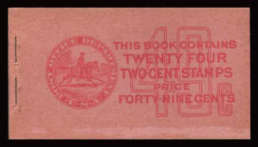 view larger image for Booklets Booklets: SG Number SB58 / Scott Number 49c  Red on Pink (1927) - George Washington
<br/>Stapled Booklet<br/>
Contains SC634d x4
