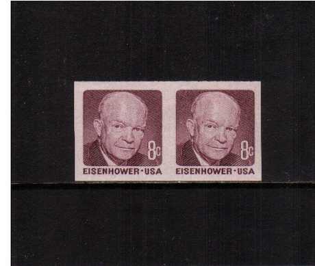 view larger image for  : SG Number 1392a / Scott Number 1402a (1971) - Eisenhower
<br/>A superb unmounted mint IMPERFORATE coil pair.