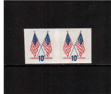 view larger image for  : SG Number 1518a / Scott Number 1519a (1973) - Crossed Flags
<br/>A superb unmounted mint IMPERFORATE coil pair.