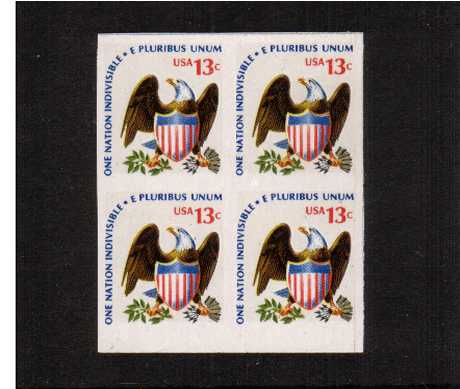 view larger image for  : SG Number 1595a / Scott Number 1596a (1975) - Eagle and Shield
<br/>A superb unmounted mint IMPERFORATE block of four.